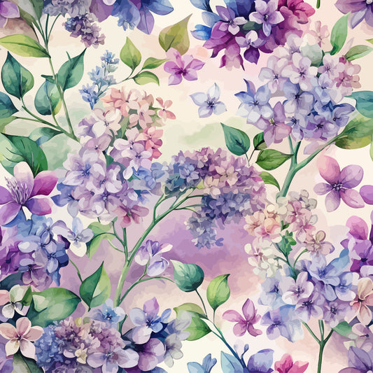 Art Nouveau Lilac Lusters Pattern 1 Minky Fabric