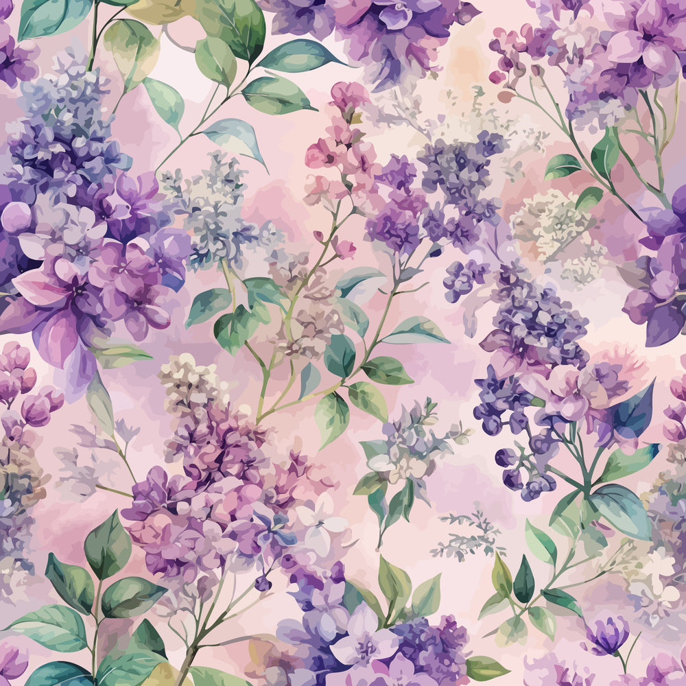 Art Nouveau Lilac Lusters Pattern 2 Minky Fabric