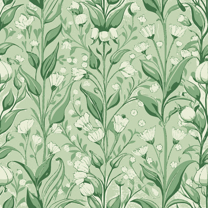 Art Nouveau Lily of the Vallies Pattern 1 Minky Fabric