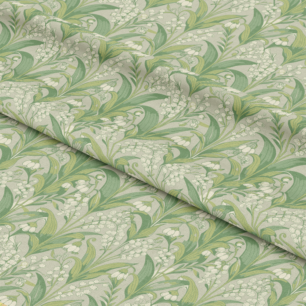Art Nouveau Lily of the Vallies Pattern 2 Quilting Cotton Fabric