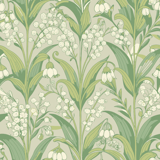 Art Nouveau Lily of the Vallies Pattern 2 Minky Fabric