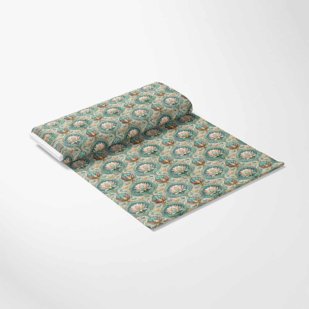 Art Nouveau Lotus Flowers Pattern 1 Quilting Cotton Fabric