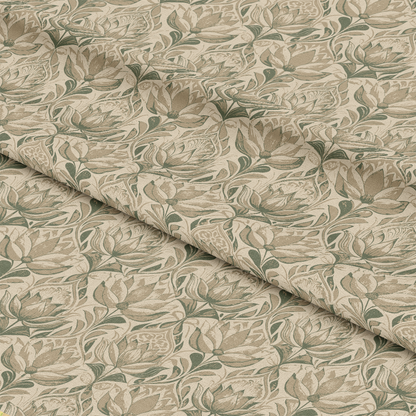 Art Nouveau Lotus Flowers Pattern 2 Quilting Cotton Fabric