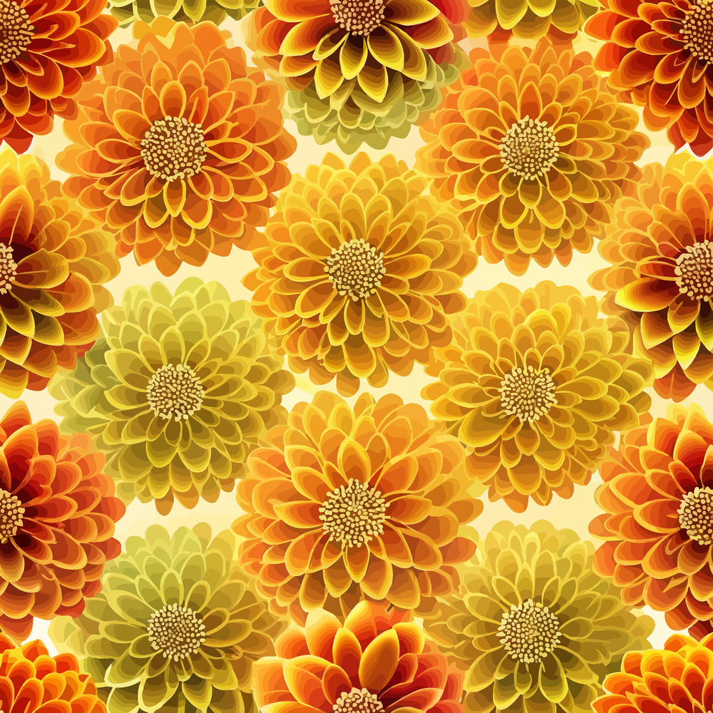 Art Nouveau Marigolds Pattern 1 Minky Fabric