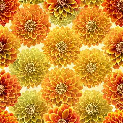 Art Nouveau Marigolds Pattern 1 Minky Fabric