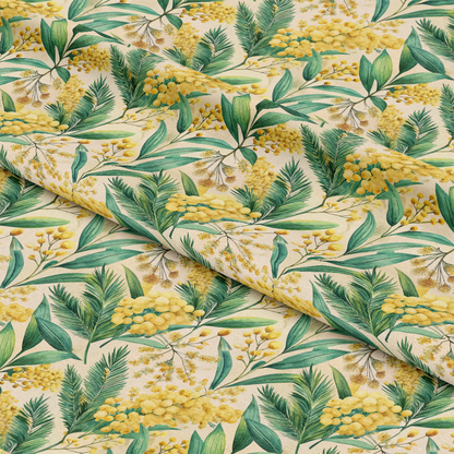 Art Nouveau Mimosa Blossoms Pattern 1 Quilting Cotton Fabric