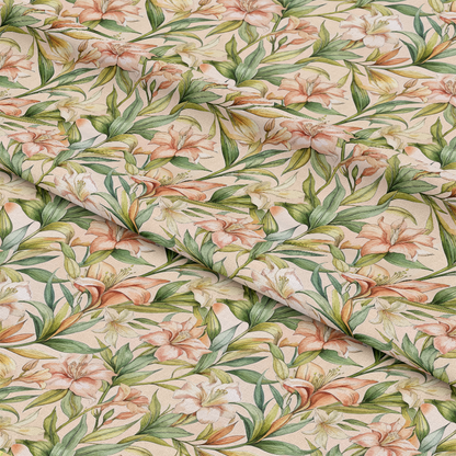Art Nouveau Oleander Blossoms Pattern 1 Quilting Cotton Fabric