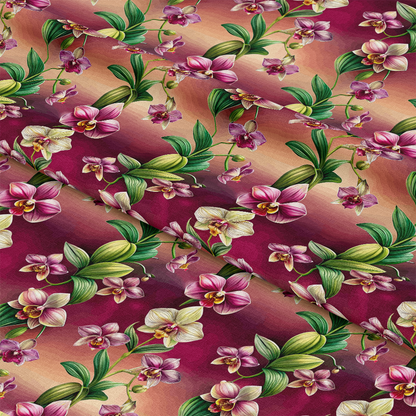 Art Nouveau Orchids Pattern 1 Quilting Cotton Fabric