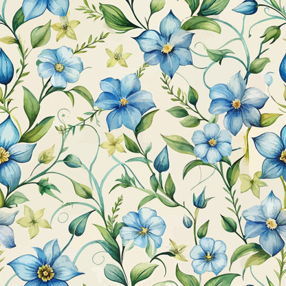 Art Nouveau Periwinkles Pattern 2 Minky Fabric