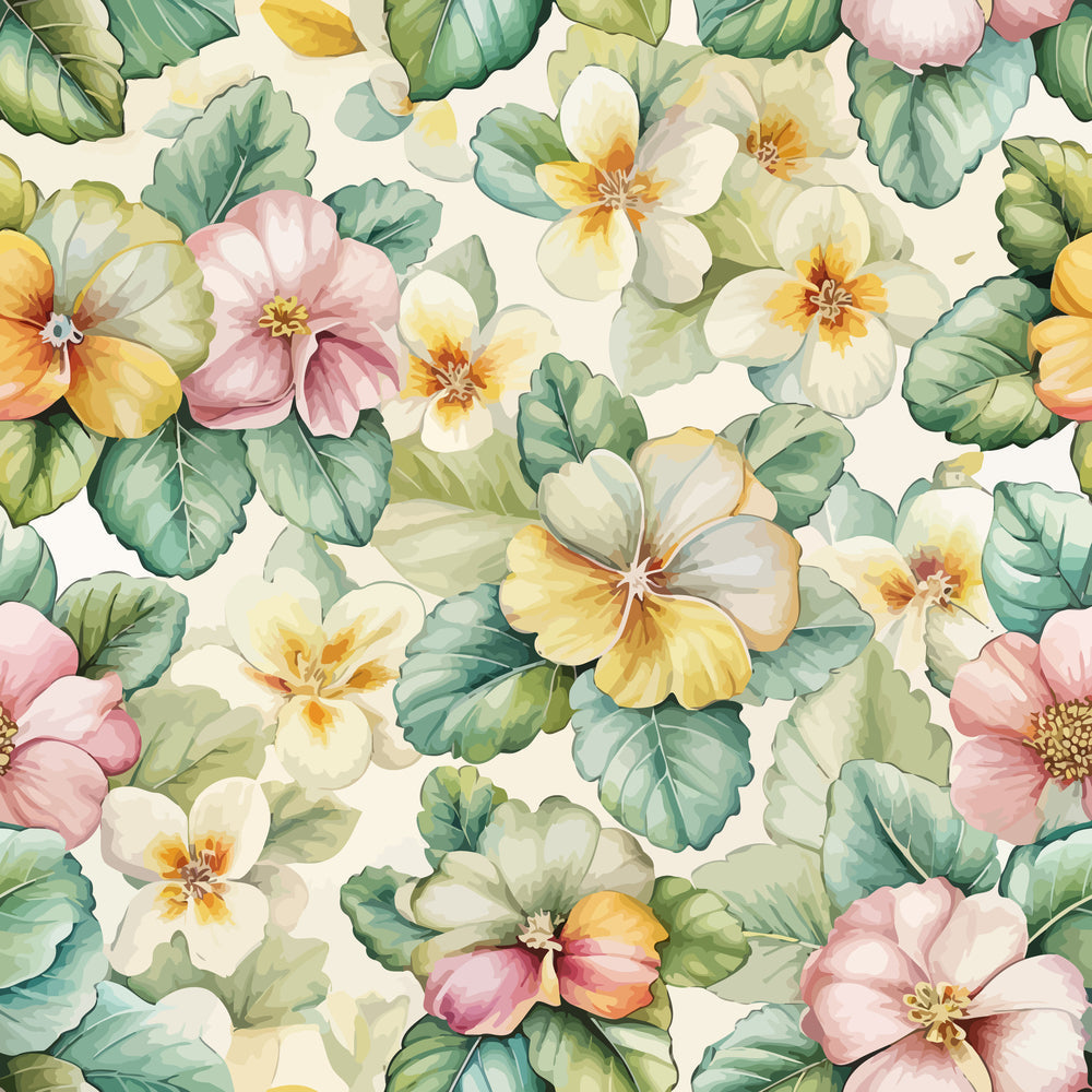 Art Nouveau Primroses Pattern 2 Minky Fabric