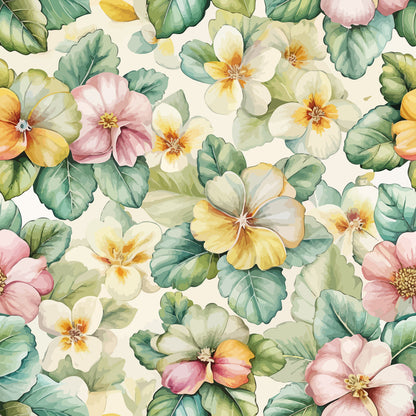 Art Nouveau Primroses Pattern 2 Minky Fabric