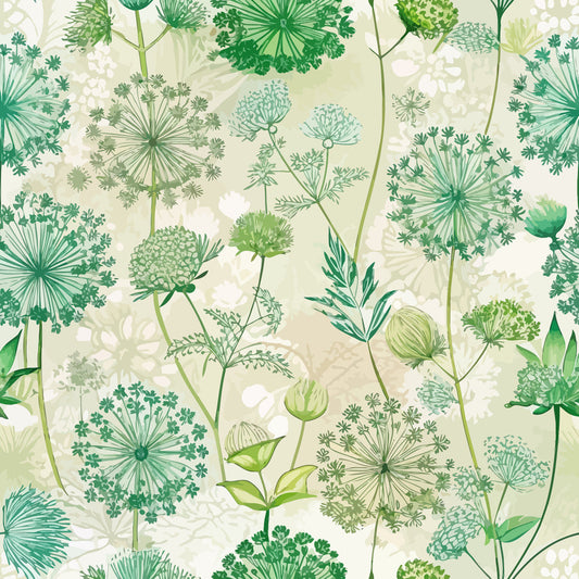 Art Nouveau Queen Anne Flowers Pattern 1 Quilting Cotton Fabric