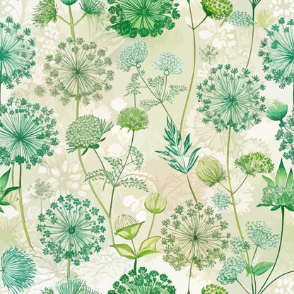 Art Nouveau Queen Anne Flowers Pattern 1 Minky Fabric