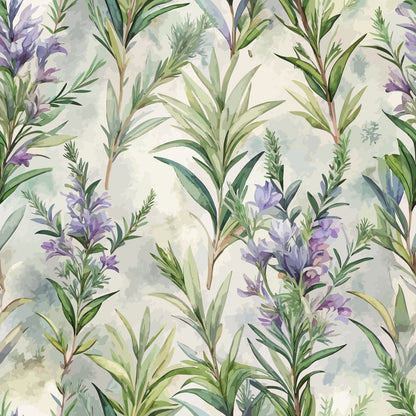Art Nouveau Rosemary Sprigs Pattern 1 Minky Fabric