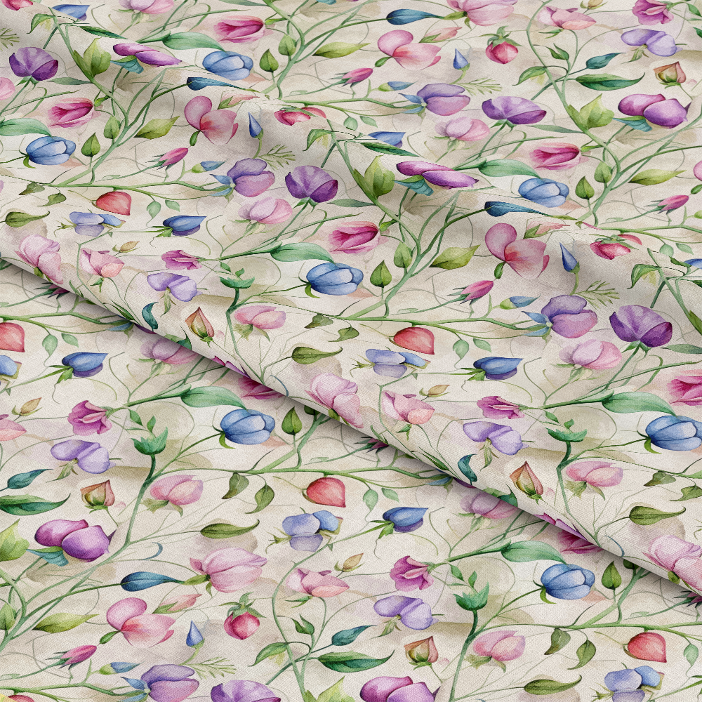 Art Nouveau Sweet Peas Pattern 2 Quilting Cotton Fabric