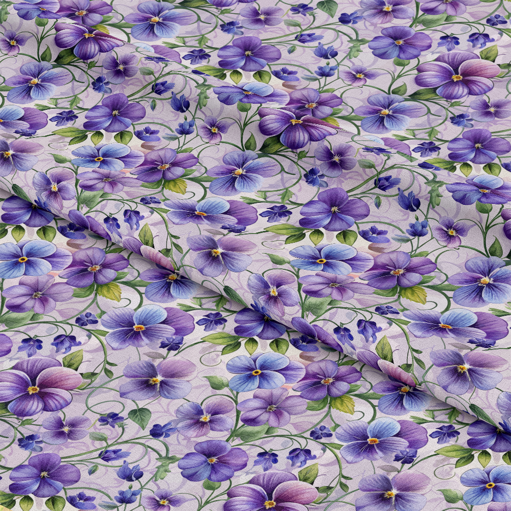 Art Nouveau Violets Pattern 1 Quilting Cotton Fabric