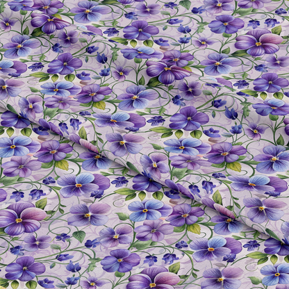 Art Nouveau Violets Pattern 1 Quilting Cotton Fabric