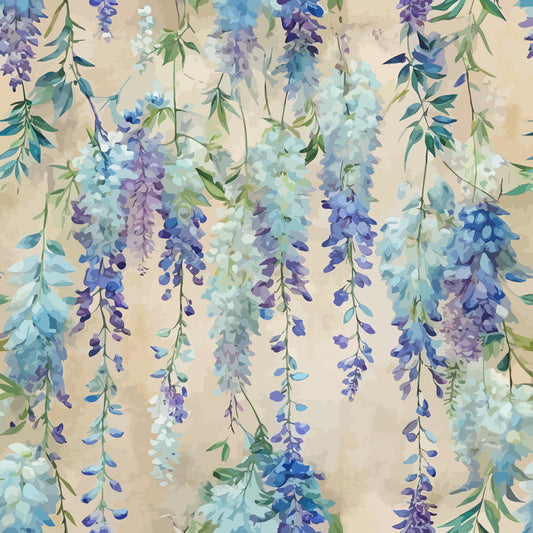 Art Nouveau Wisteria Vines Pattern 1 Quilting Cotton Fabric