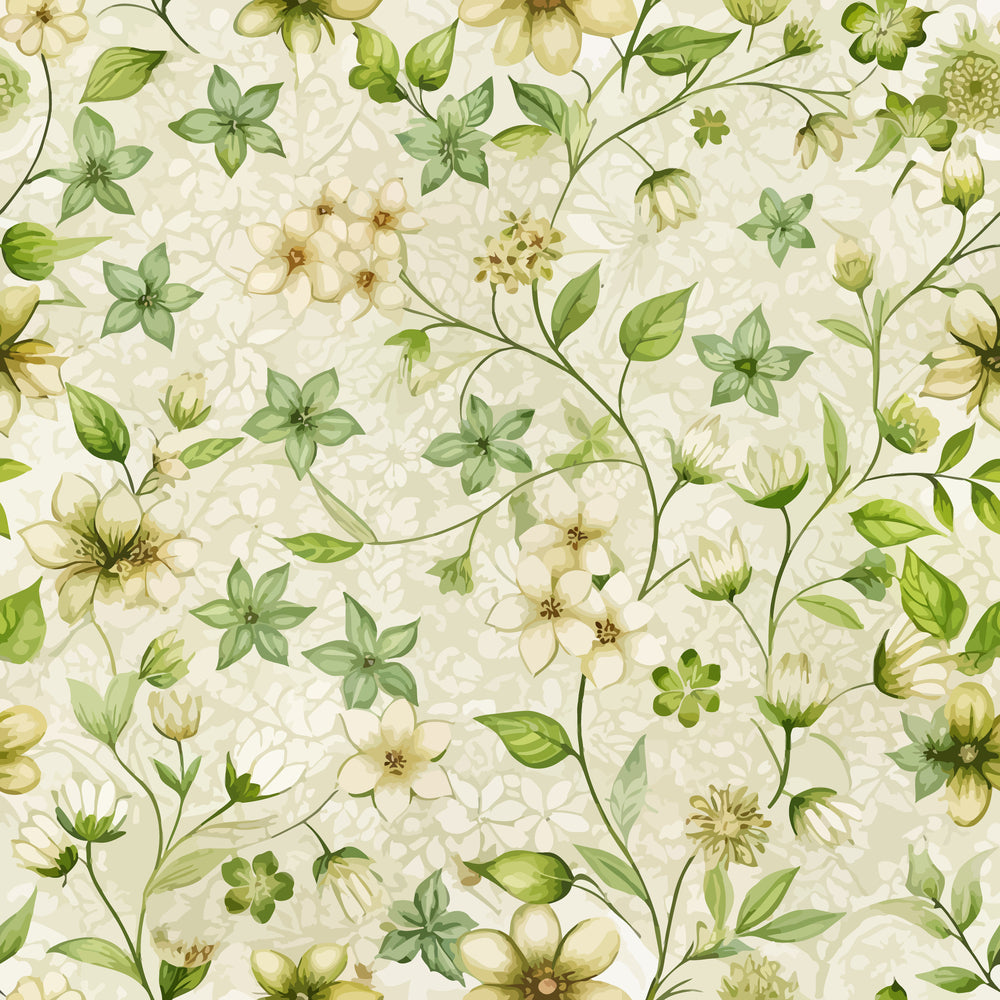 Art Nouveau Woodruff Flowers Pattern 1 Quilting Cotton Fabric