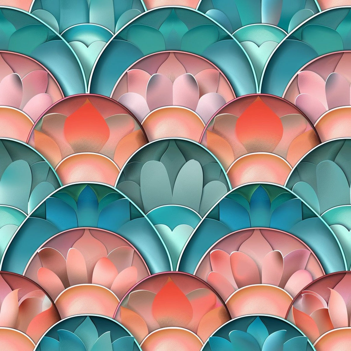 Coral Lagoon Pattern 17 Minky Fabric