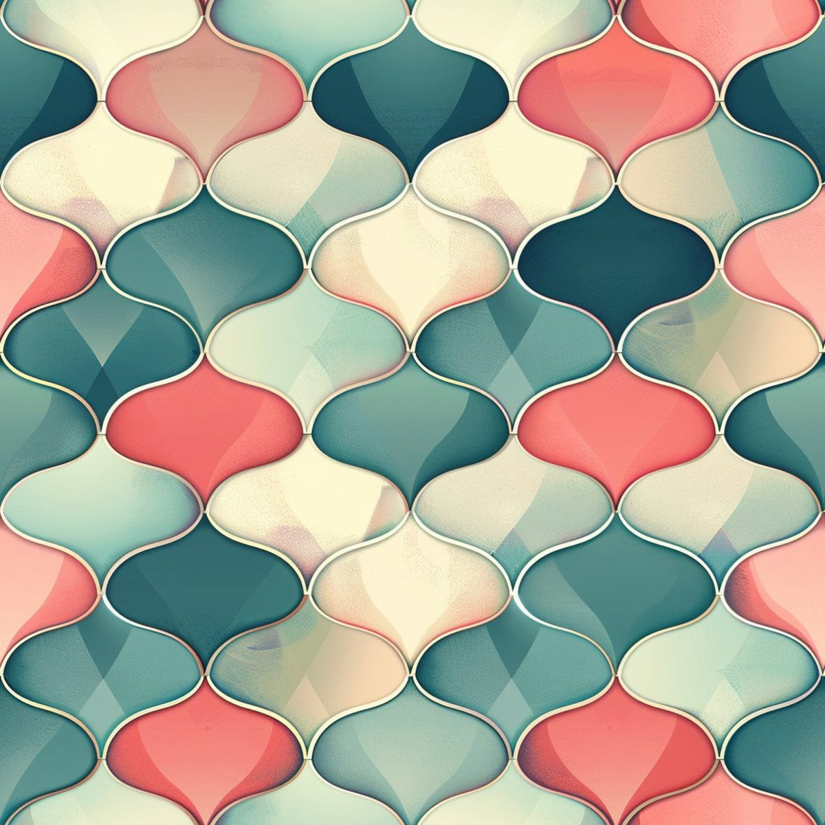 Coral Lagoon Pattern 3 Minky Fabric