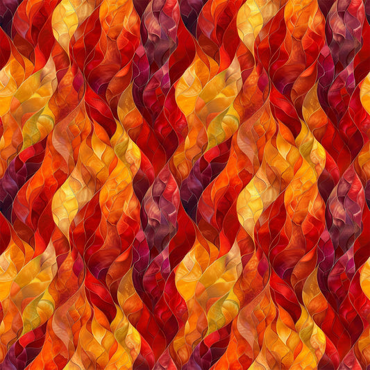 Artistic Autumn Leaves Pattern 10 Quilting Cotton Fabric