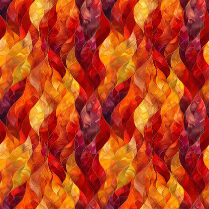 Artistic Autumn Leaves Pattern 10 Quilting Cotton Fabric