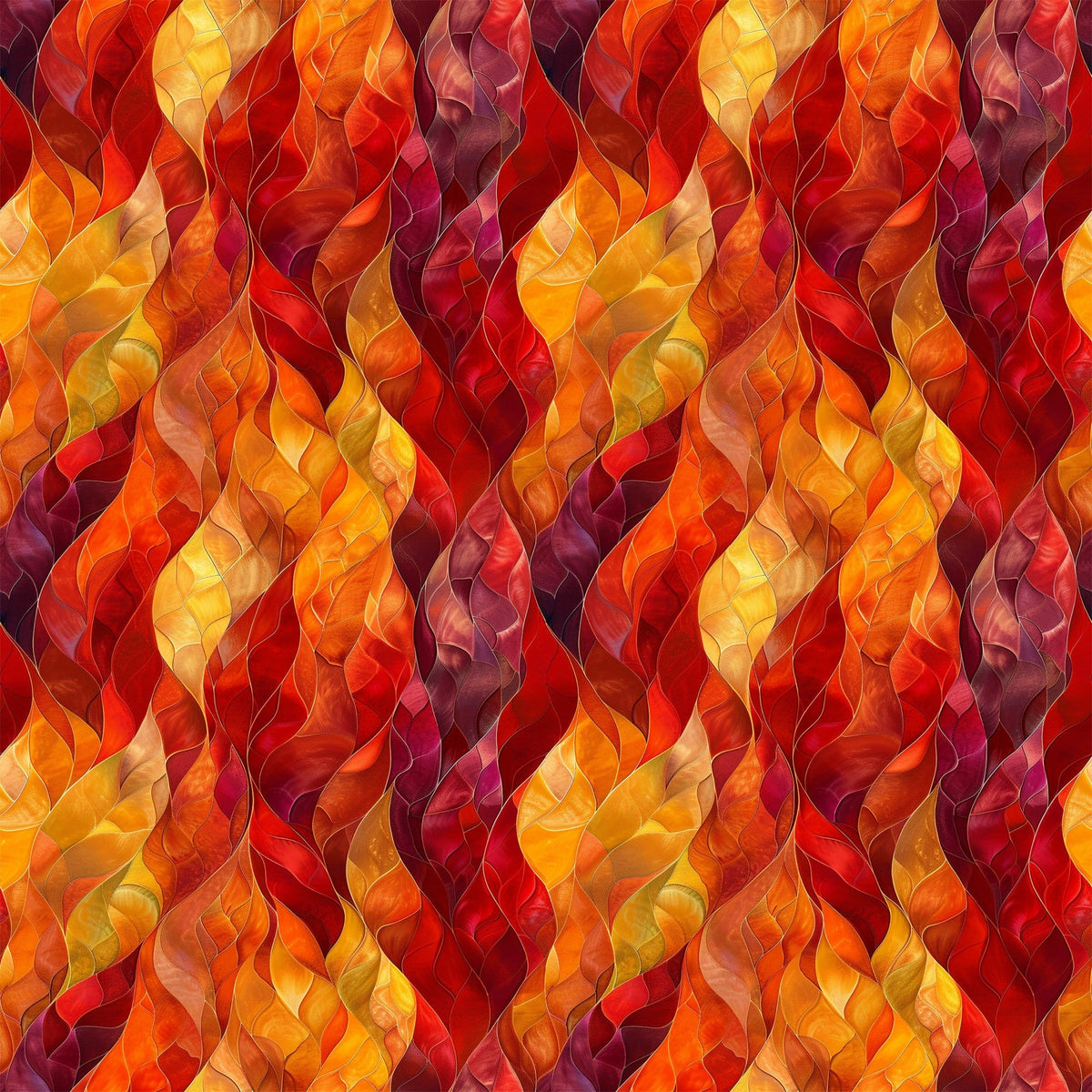 Fiery Foliage Pattern 10 Minky Fabric