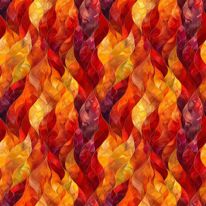 Fiery Foliage Pattern 10 Minky Fabric