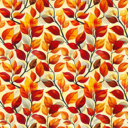 Artistic Autumn Leaves Pattern 11 Quilting Cotton Fabric