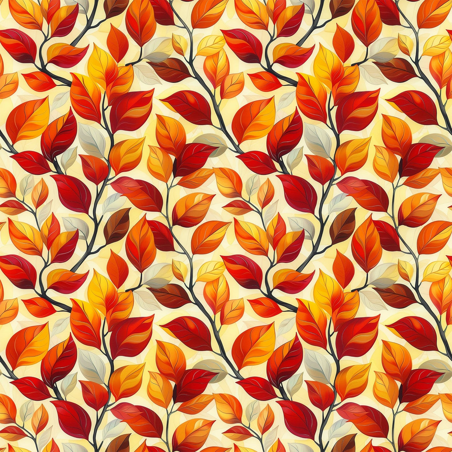 Artistic Autumn Leaves Pattern 11 Quilting Cotton Fabric