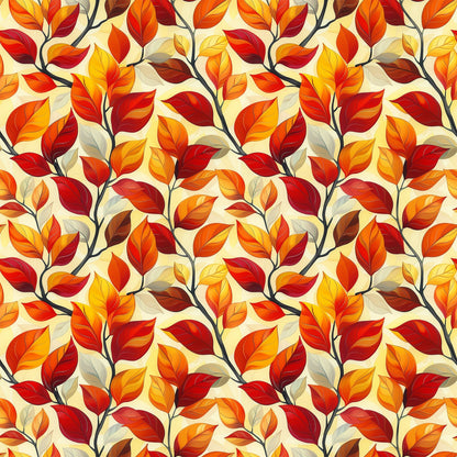 Fiery Foliage Pattern 11 Minky Fabric