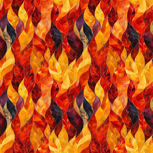 Artistic Autumn Leaves Pattern 12 Quilting Cotton Fabric