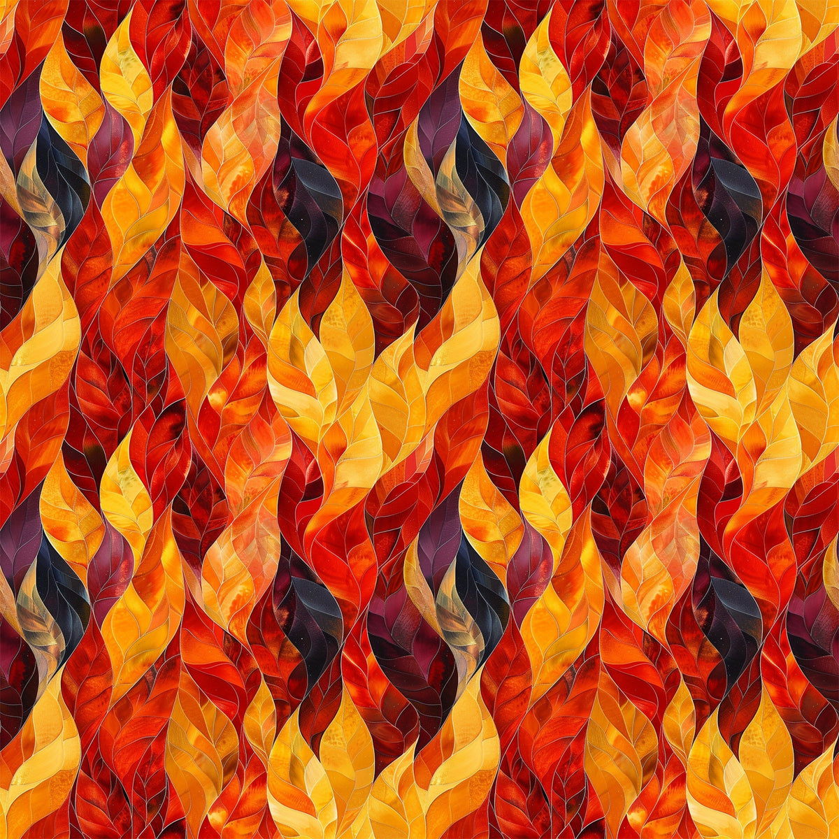 Fiery Foliage Pattern 12 Minky Fabric