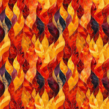 Fiery Foliage Pattern 12 Minky Fabric