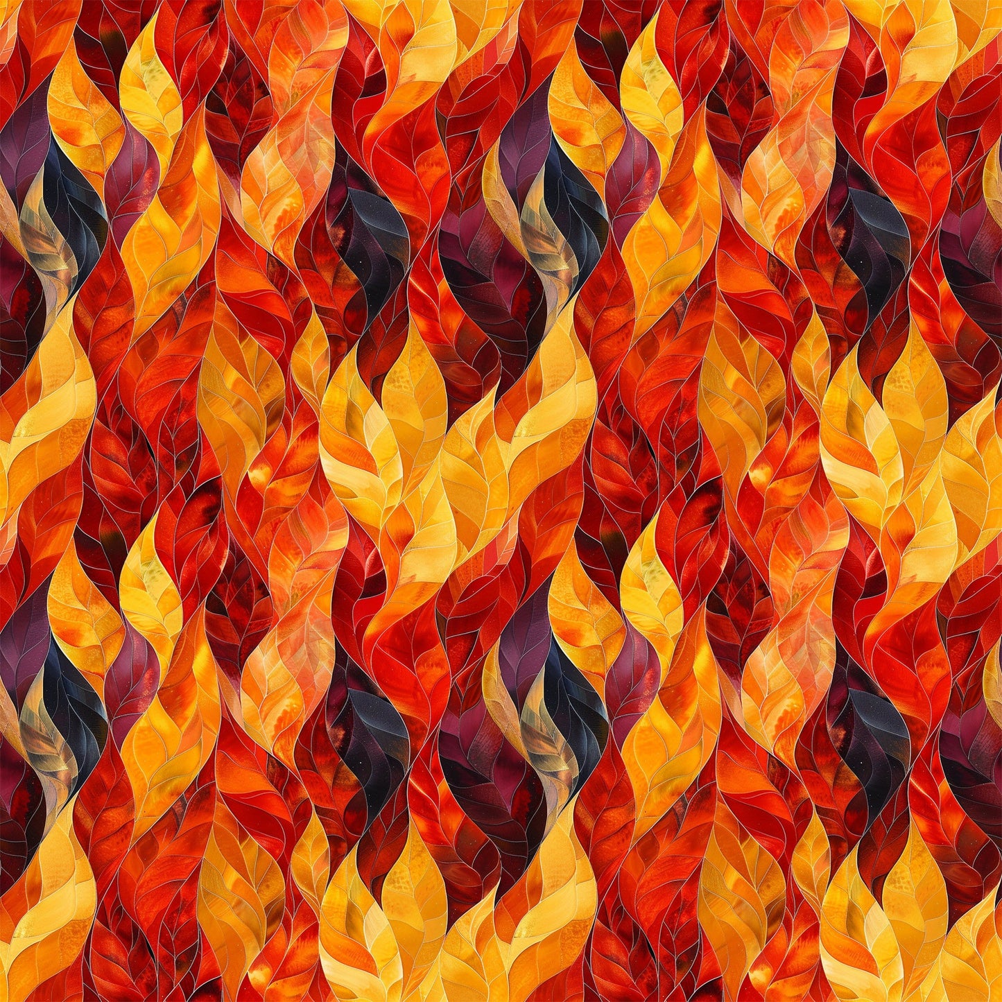 Artistic Autumn Leaves Pattern 12 Quilting Cotton Fabric