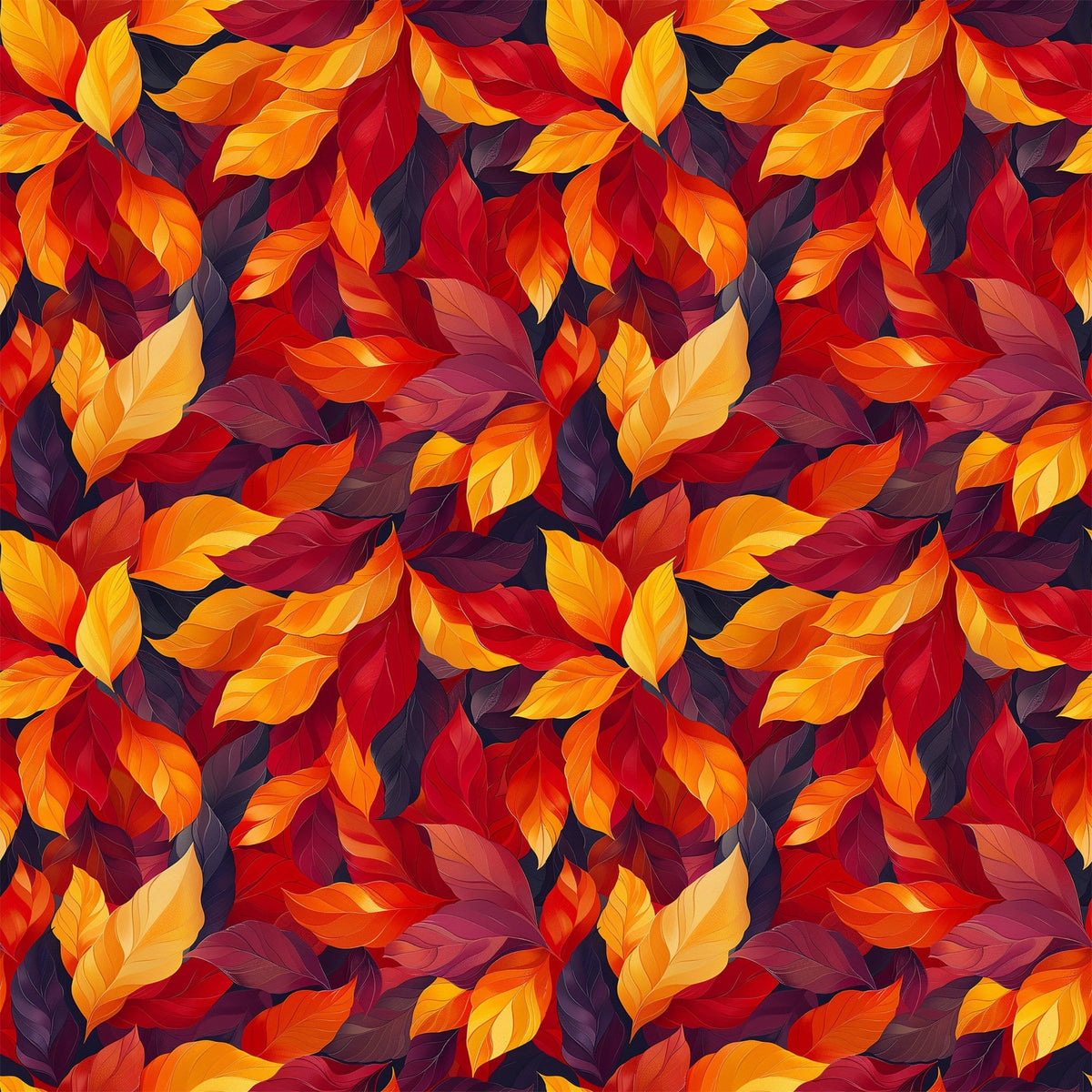Fiery Foliage Pattern 1 Minky Fabric