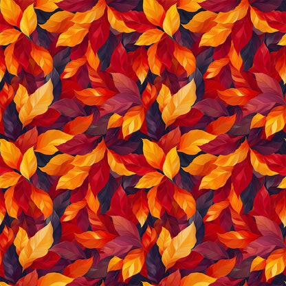 Fiery Foliage Pattern 1 Minky Fabric