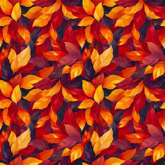 Artistic Autumn Leaves Pattern 1 Quilting Cotton Fabric