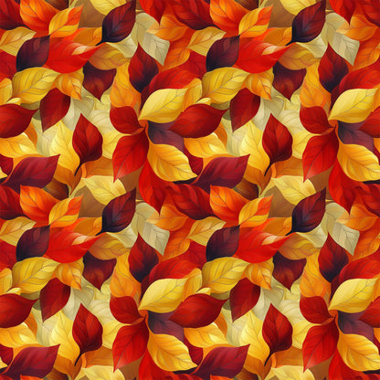 Artistic Autumn Leaves Pattern 2 Quilting Cotton Fabric