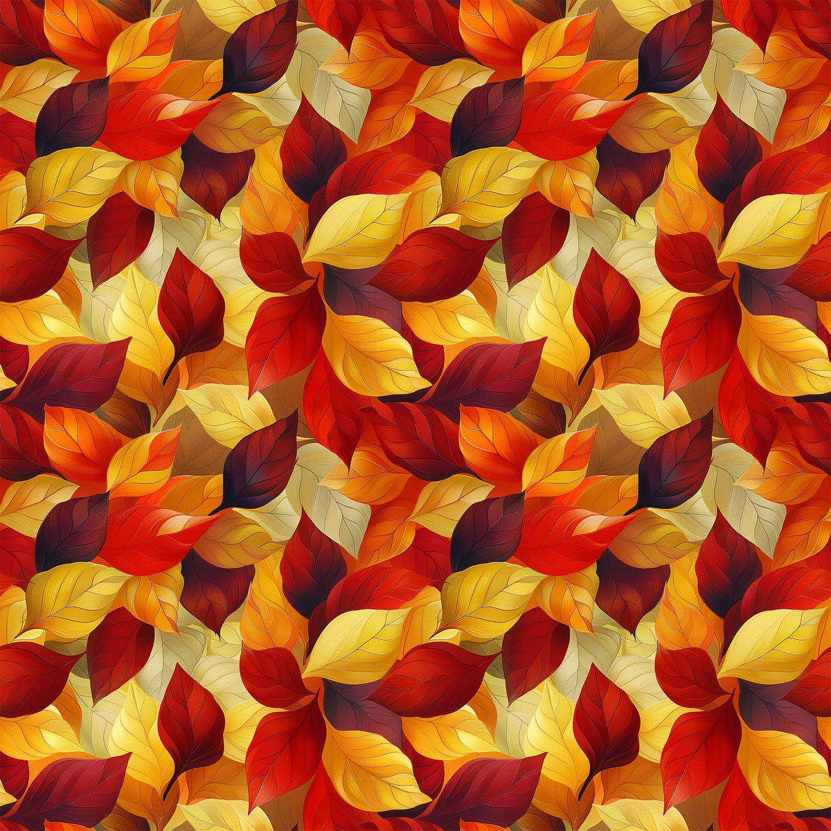 Fiery Foliage Pattern 2 Minky Fabric