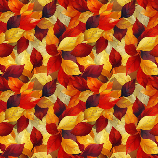 Artistic Autumn Leaves Pattern 2 Quilting Cotton Fabric