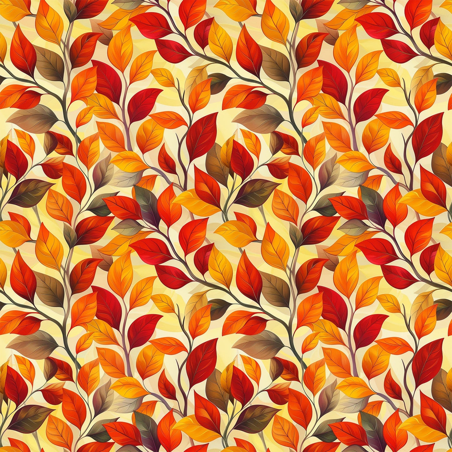 Artistic Autumn Leaves Pattern 3 Quilting Cotton Fabric