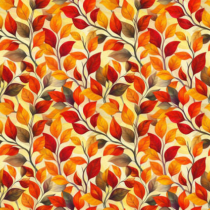 Artistic Autumn Leaves Pattern 3 Quilting Cotton Fabric