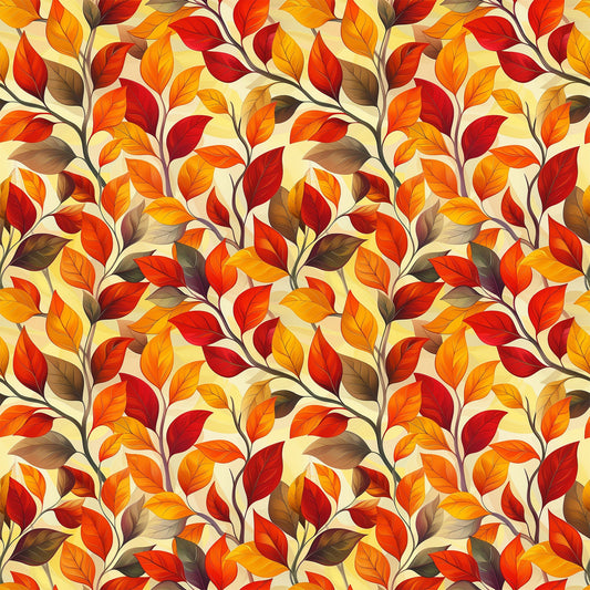 Artistic Autumn Leaves Pattern 3 Quilting Cotton Fabric