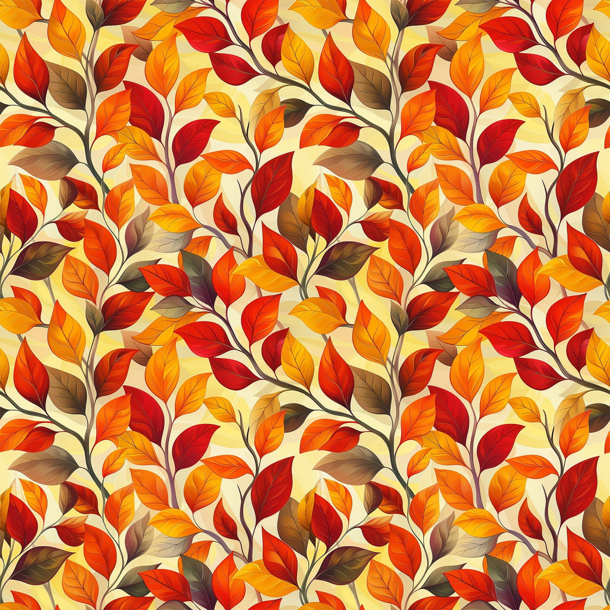 Fiery Foliage Pattern 3 Minky Fabric