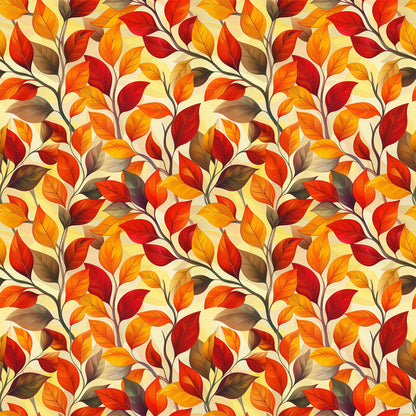 Fiery Foliage Pattern 3 Minky Fabric