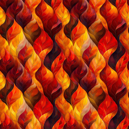 Artistic Autumn Leaves Pattern 4 Quilting Cotton Fabric