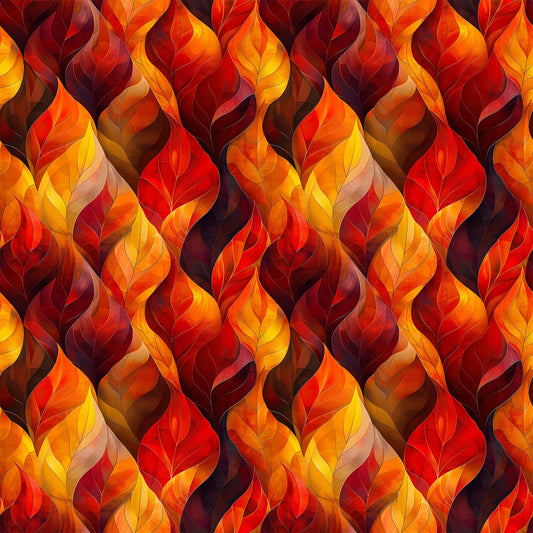 Artistic Autumn Leaves Pattern 4 Quilting Cotton Fabric