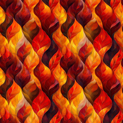 Fiery Foliage Pattern 4 Minky Fabric
